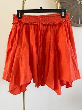 Free People Orange Cotton Skirt Small
